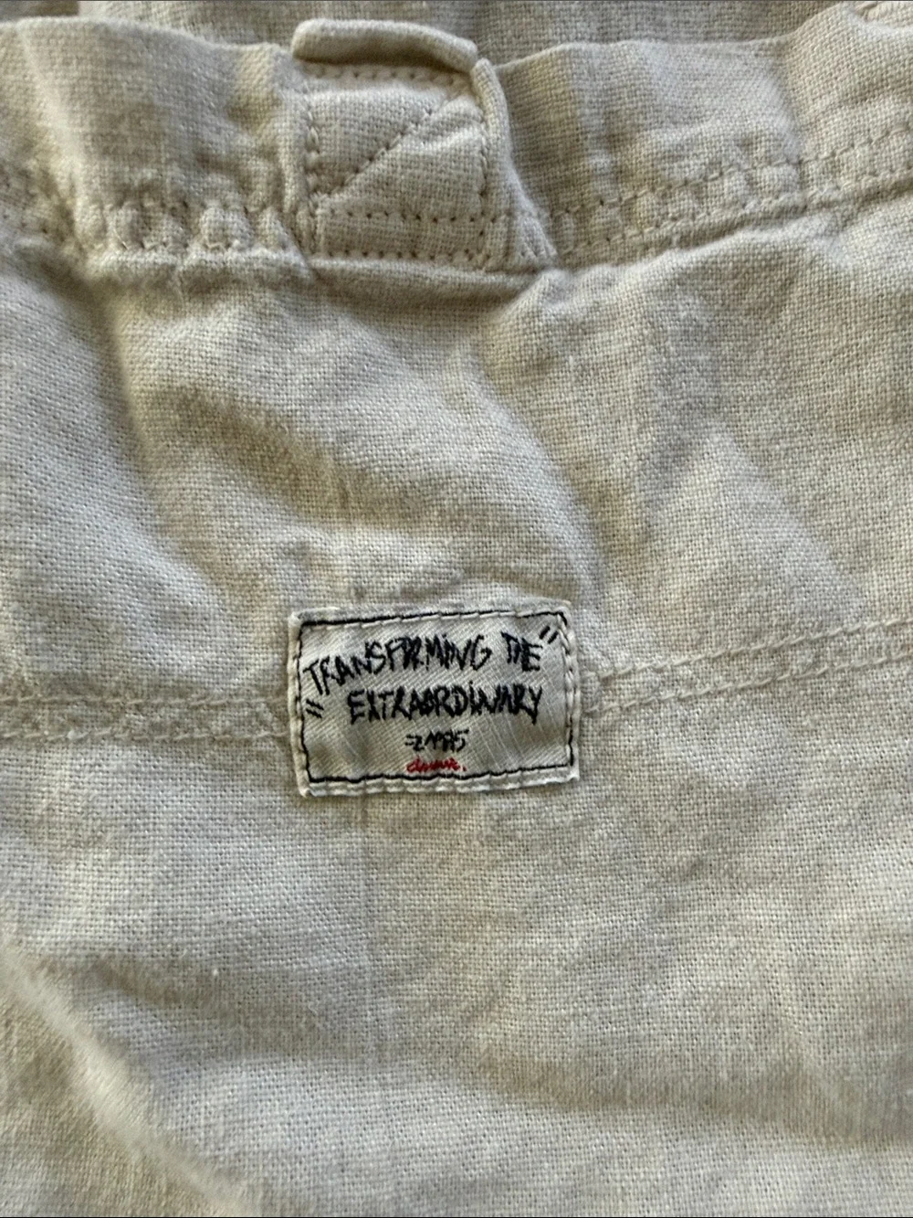 Zara Beige Drawstring Flat Front Men’s Shorts